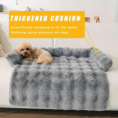 Calming Dog Bed for Couch, 29.5 X 29.5 Inch, Non-Slip Rabbit-Velvet Dog Sofa Mat for Furniture Protector, Perfect for Small, Medium Dogs and Cats (Khaki, Medium)6