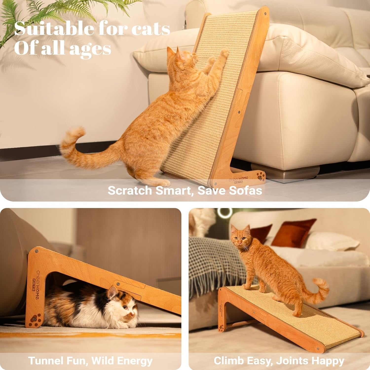 cheerhome-pets-sisal-cat-scratcher-ramp-for-indoor-cats-24-8-l-shape-cat-scratching-post-climbing-vertical-cat-scratch-pad-solid-wooden-cat-furniturestandard