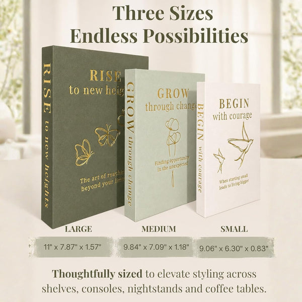 Decorative Books for Home Decor | Elevate Your Bookshelf Decor with Coffee Table Books (Fake Books Set of 3) | Faux Books for Decoration | Hollow Book Box with Hidden Storage | Decorative Storage Box4