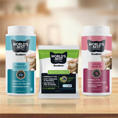 World'S Best Cat Litter, Boosters Poop Fighter Additive, 18 Oz Canister7