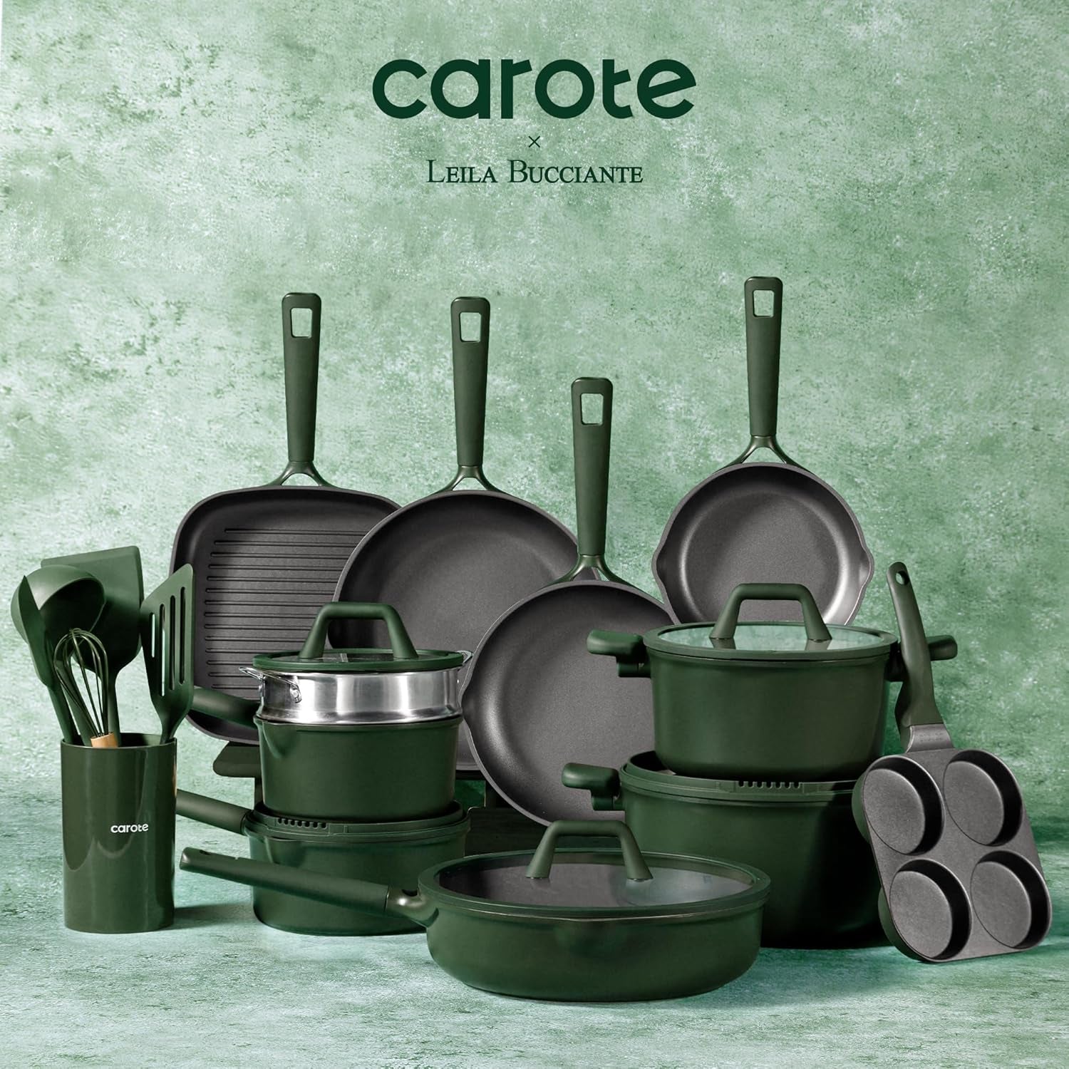 31pcs-pots-and-pans-set-nonstick-cookware-set-egg-pan-steamer-durable-silicone-utensils-even-heating-all-stovetop-compatible-green