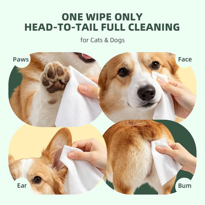 IMMHABI 400 Count Dog Wipes for Paws and Butt,Plant-Based Hypoallergenic Pet Wipes Cleansing & Deodorizing Wipes for Dogs Face and Body Wipes Cleaning Fur (White Tea)4