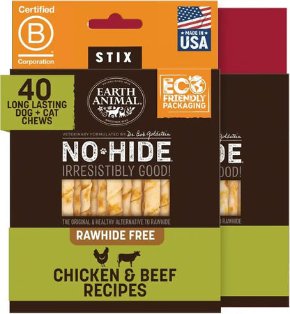 Earth Animal No Hide Stix - Rawhide Free Dog Chews Sticks 20 Count Chicken | Small Sticks Chicken Flavored Natural Rawhide Free Long Lasting Dog Chews - Treats for Small Dogs and Cats21