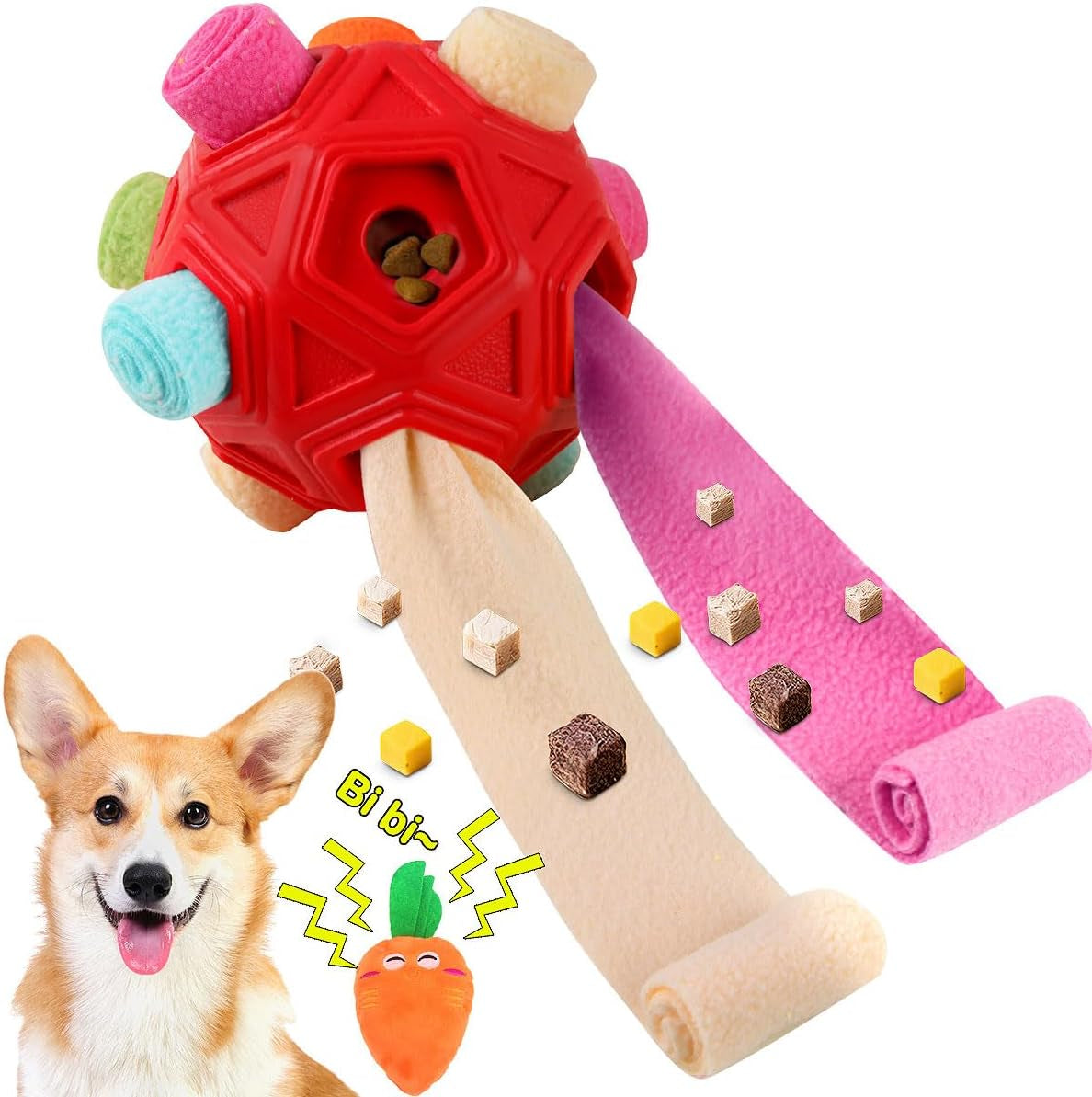 dog-snuffle-ball-interactive-puzzle-dog-toys-encourage-natural-foraging-skills-slow-feeder-for-training-and-stress-relief-cloth-strip-hiding-food-dog-toys-with-squeaky-carrot-toy-for-any-size