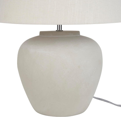 Home 20" Sand (Light Beige) Neutral Ceramic Table Lamp with Fabric Shade, Bedside Nightstand Lamp for Bedroom, Living Room, Entryway6