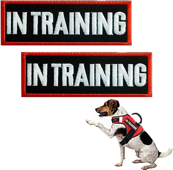 2 Pack Service Dog Patches for Harness, Tags with Hook and Loop Patches Red Border for Vests and Harnesses for Dog in Training, Service Dog, Emotional Support11