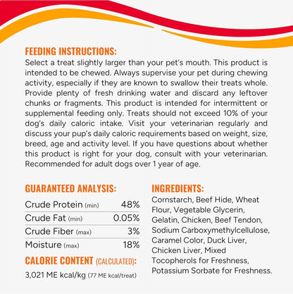 GOOD 'N' FUN Triple Flavor Wraps with Beef Tendon Chews, High-Protein Dog Treat for All Adult Dogs, Made with Real Beef Hide, Chicken & Beef Tendon, 8 Count8