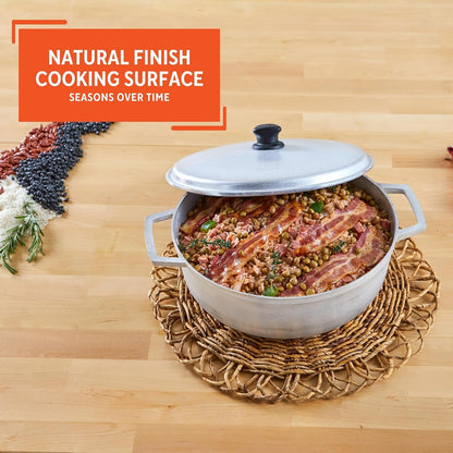 7.5 Quart Traditional Natural Made in Colombia Caldero with Lid for Cooking and Serving,Silver8