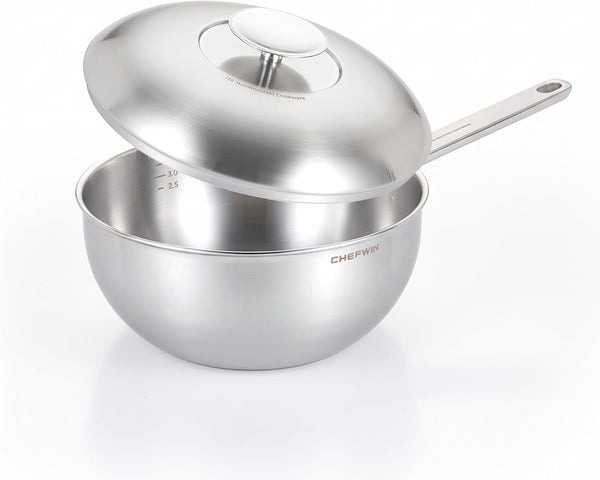 316 Stainless Steel 9.4-Inch Wok Pan with Lid, Stir Fry Pan, 5Ply, Induction Cookware, Dishwasher Safe, Oven Safe1