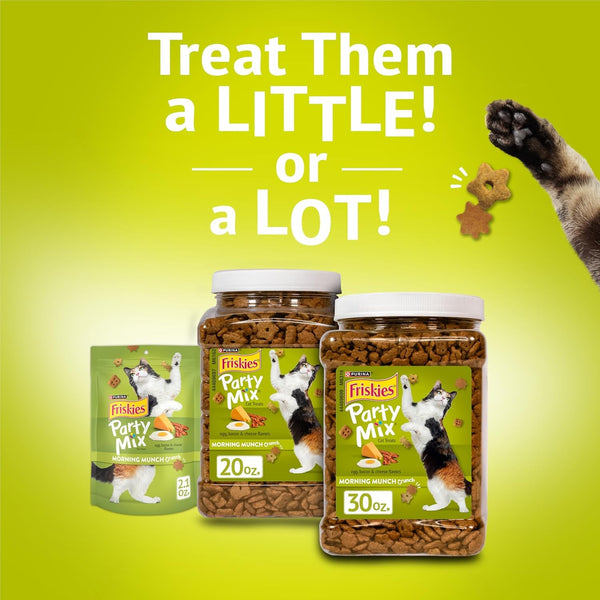 Friskies Purina Party Mix Morning Munch Crunch Egg, Bacon and Cheese Flavors Cat Treats - 20 Oz Canister10