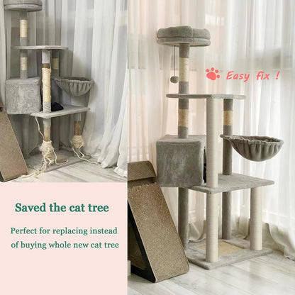 Cat Scratching Post Replacement Pole, 2 PCS 15.7In Cat Tree Replacement Post, Natural Sisal Cat Tree Replacement Parts with M8 Screws, Cat Scratch Post for Refurbishment (15.7In/40Cm)3