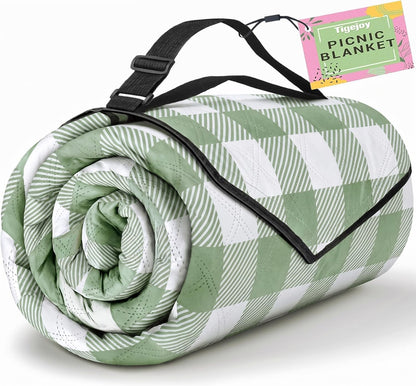 Extra Large Picnic Blanket Waterproof Beach Blanket 80''X80'' | Outdoor Picnic Mat Sandproof for Park, Beach, Grass, Travel, Hiking, Camping Essentials, Gingham Picnic Blanket Foldable1