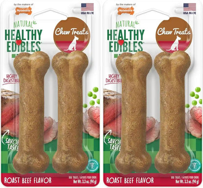 Nylabone Healthy Edibles Dog Treats Variety Pack, Small, 3 Count | Roast Beef, Chicken, & Bacon Flavor, Natural Dog Treats, USA Made, Highly Digestible, Dog Bones for Small Dogs up to 25 Lbs16