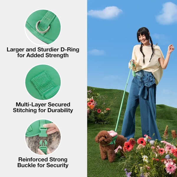 VETRESKA Flora Dog Harness, Leash and Collar Set, No Pull Vest Harness, L | for Walking and Training, Adjustable, Easy Control and Soft Padded Pet Harness and Backpack for Small Medium Large Dogs6