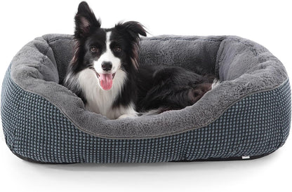 INVENHO Medium Dog Beds for Medium Dogs Washable, Rectangle Dog Bed Medium Size Dog, Orthopedic Dog Bed, Warming Soft Calming Sleeping Puppy Bed Durable Pet Bed with Anti-Slip Bottom M(30"X24"X9")24