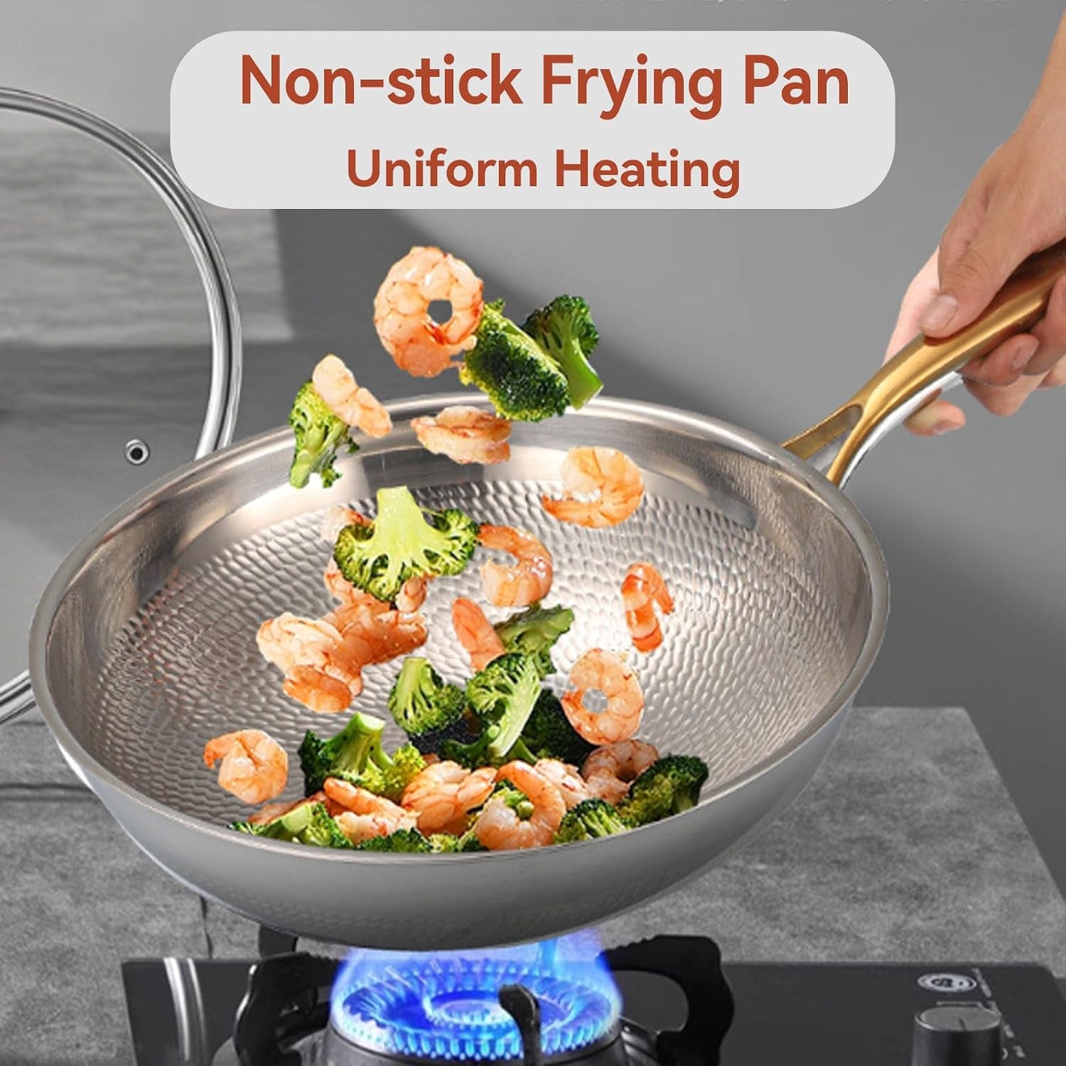 titanium-hammered-wok-pure-with-lid-no-coating-non-stick-titanium-cookware-frying-pans-ultra-durable-scratch-resistant-even-heating-frying-pans-with-all-cooktops-13-39in