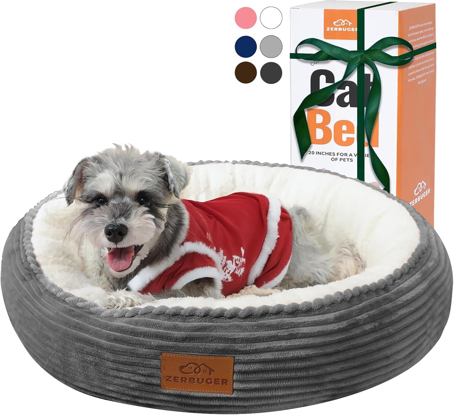 zerbuger-20in-washable-cat-beds-for-indoor-cats-round-donut-pet-bed-for-cats-small-dogs-puppy-kitten-anti-slip-bottom-calming-bed-gift-pink
