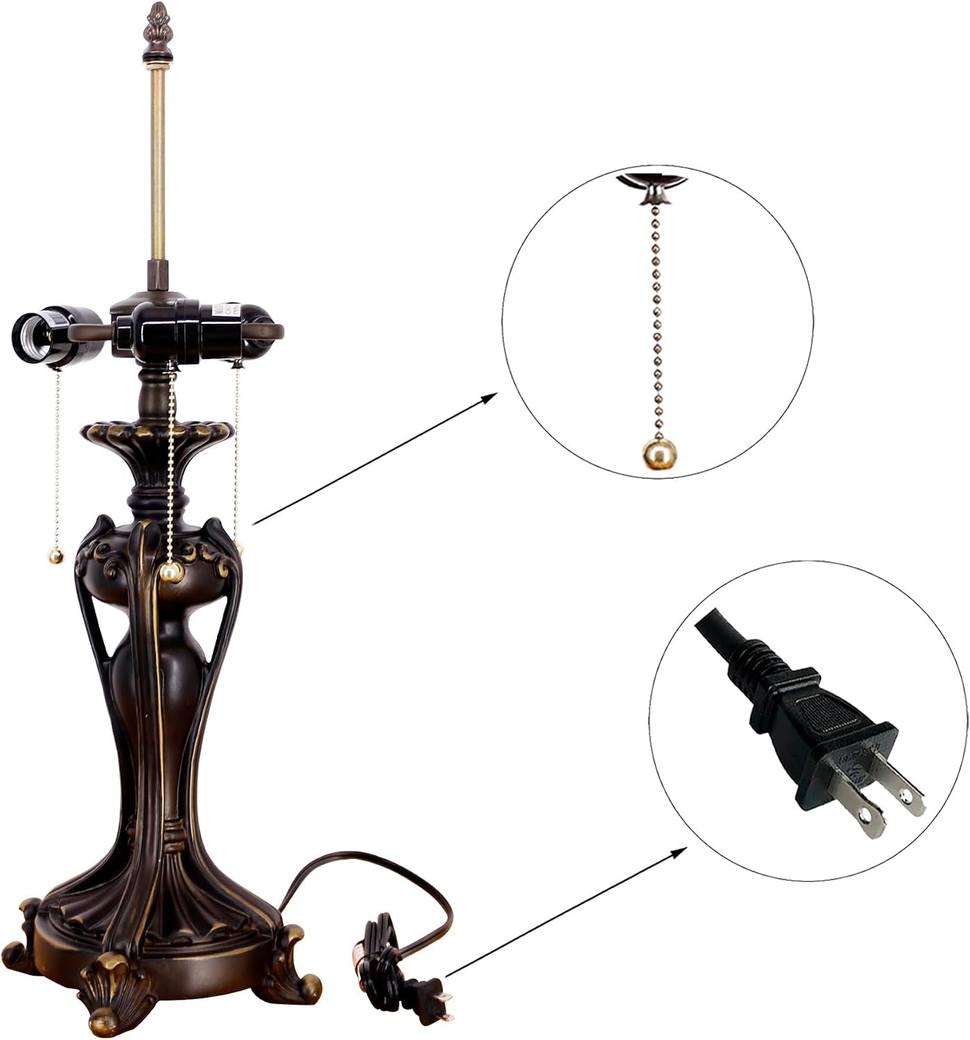 table-lamp-base-replacement-only-l-w-8-h-24-inch-fit-for-12-14-16-18-inch-tiffany-style-stained-glass-lampshade-dark-bronze-finish-resin-pull-chain-switch