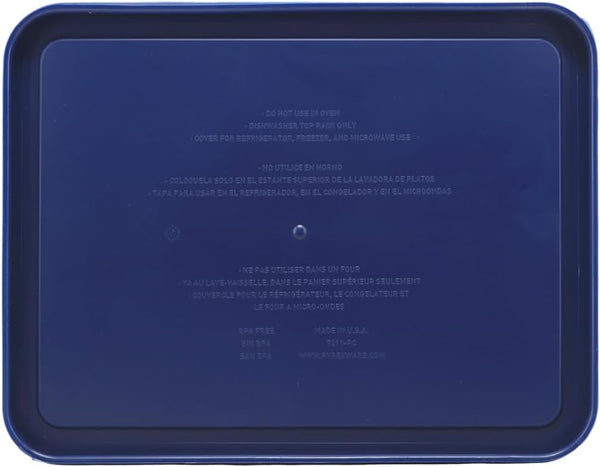 7211-PC (6-Cup) Blue Food Storage Lid (2-Pack) - Made in USA | Bpa-Free Plastic | Rectangle Shape | Designed for 7211 Glass Dish | Dishwasher Safe | Resists Stains and Odors2