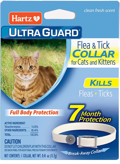 Hartz Ultraguard Flea & Tick Collar for Cats and Kittens, 7 Month Flea and Tick Protection and Prevention, White1