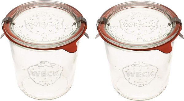 Canning Jars 742 Mold Jars Made of Transparent Glass - Eco-Friendly Canning Jar - Storage for Food, Yogurt with Air Tight Seal and Lid - 1/2 Liter Tall Jar Set - (2 Jars)1