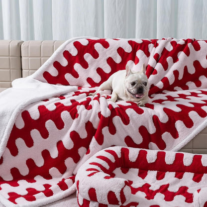 Waterproof Pet Blanket, Brown Checked Pets Throw Blankets for Dog Bed Covers Couch Sofa Stylish Jacquard for Puppy Cats Washable Reversible Furniture Protection Covers (Coffee Check,M)9