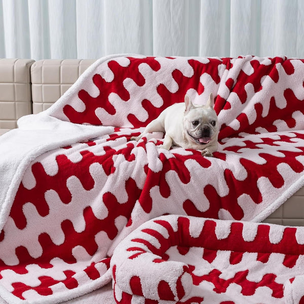 Waterproof Pet Blanket, Brown Checked Pets Throw Blankets for Dog Bed Covers Couch Sofa Stylish Jacquard for Puppy Cats Washable Reversible Furniture Protection Covers (Coffee Check,M)9