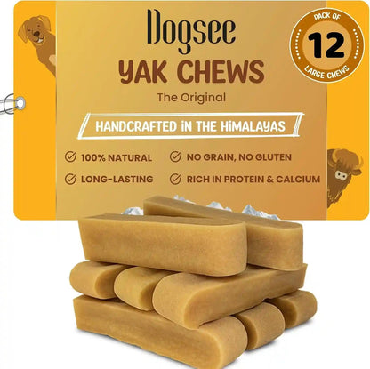 Dogsee Yak Chews for Dogs 1Lb (Medium - 6 Bars), 100% All Natural, 60% Protein, Dog Treats Medium Breed, Yak Chews Long Lasting for Aggressive Chewers, Raw Hide Free11
