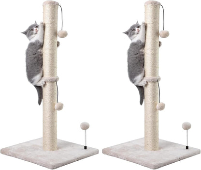 MECOOL Cat Scratching Post Premium Basics Kitten Scratcher Sisal Scratch Posts with Hanging Ball 22In for Kittens or Smaller Cats (22 Inches for Kitten, Beige)17