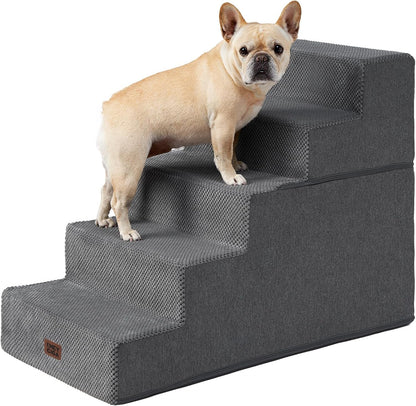 EHEYCIGA Dog Stairs for Bed 18" H, Dog 4-Steps for High Bed, Olive Green | Pet Steps for Small Dogs and Cats, Non-Slip Balanced Pet Ramp Indoor14