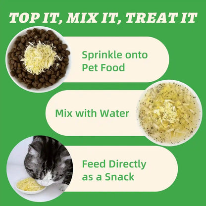Wellix Freeze Dried Catnip Dog & Cat Food Topper, 7.05Oz | Freeze Dried Cats and Dogs Treats with Egg Yolk & Chicken for Appetite Stimulant, Low Calorie Catnip Treats3