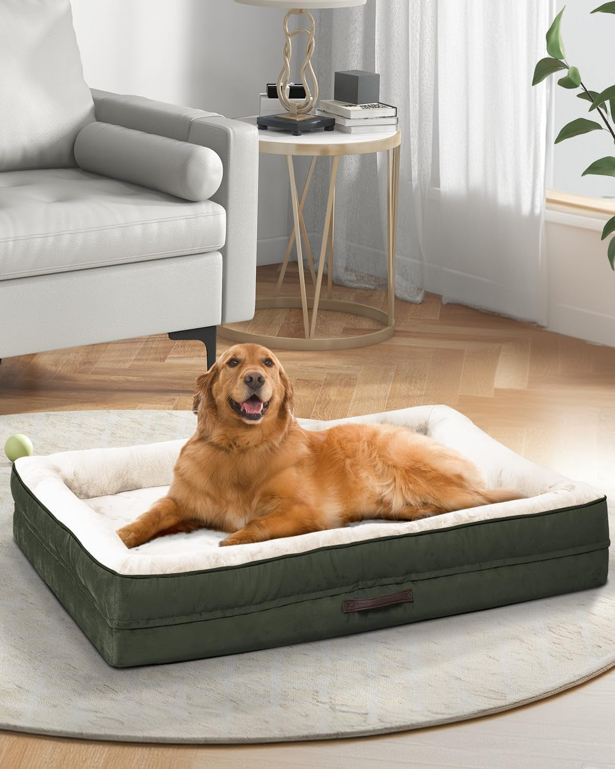 upvilla-orthopedic-dog-bed-xl-four-sided-dog-sofa-washable-cover-gray