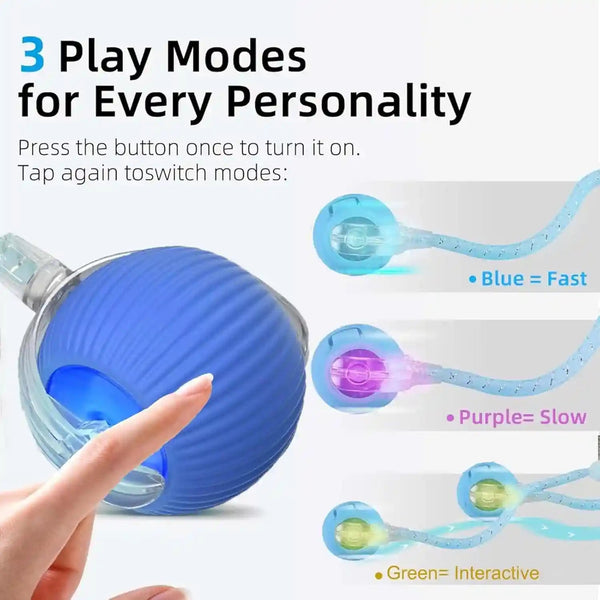 2 Packs Speed 2.0 Tail Interactive Cat Toys for Indoor Cats, Chirping & Motion Activate Cat Toy, Smart Kitten Rolling Ball Moving Ball Toys, Rechargeable Dog Cats Bal L for Enrichment Exercise3