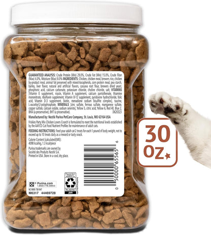 Purina Friskies Party Mix Chicken Lovers Crunch with Real Chicken Cat Treats - 30 Oz Canister11