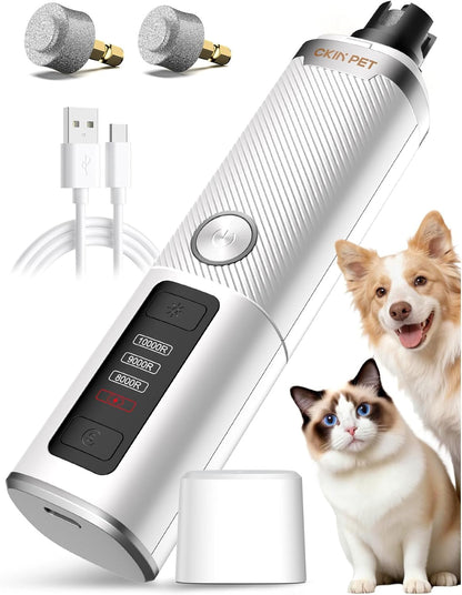 Dog Nail Grinder Whisper Quiet & Safe for Sensitive Dogs and Cats | Low Vibration Pet Nail Trimmers, 3-Speed, LED Lights, 8 Hours Runtime, Rechargeable Ergonomic Grooming for All Sizes & Breeds1