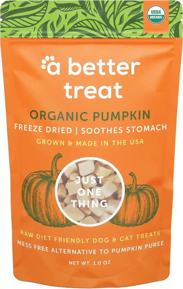 A Better Treat – Freeze Dried Organic Pumpkin Dog and Cat Treats, Organic, Single Ingredient | Natural, Healthy, Diabetic Friendly | Made in the USA1