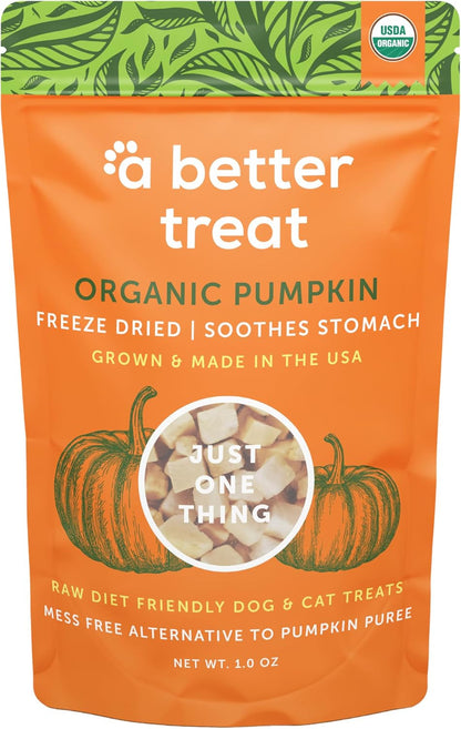 A Better Treat – Freeze Dried Organic Pumpkin Dog and Cat Treats, Organic, Single Ingredient | Natural, Healthy, Diabetic Friendly | Made in the USA1
