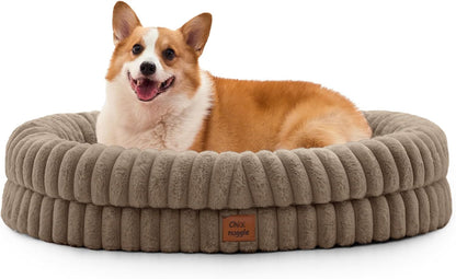 Chixnuggle Orthopedic Dog Bed, Washable Cover, Faux Fur Bolster Pet Couch | Waterproof,Egg Crate Foam,Non-Slip Bottom,For Small Medium Dogs,Dark Grey,30*24*7,Dog Sofa,Puppy Bed20