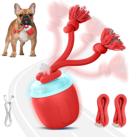 Interactive Dog Toys, Automatic Moving and Rolling Dogs Toy with Rope for Medium/Large Dogs, Interactive Dog Ball to Keep Them Busy(Blue)8