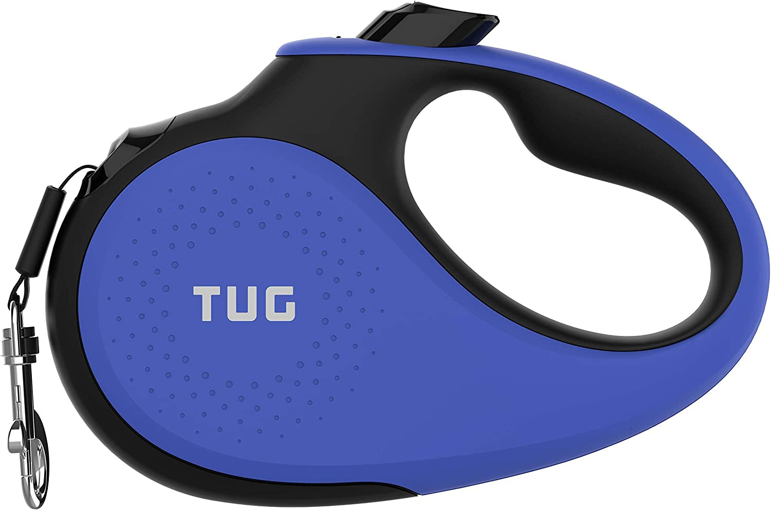 tug-360-tangle-free-retractable-dog-leash-16-ft-strong-nylon-tape-one-handed-brake-pause-lock-medium-white