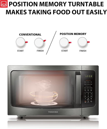 Microwave Oven with Smart Sensor, 1.6 Cu.Ft, 1200W | Position Memory Turntable, Sound On/Off, Countertop, 13.6" Turntable, Black Stainless Steel6
