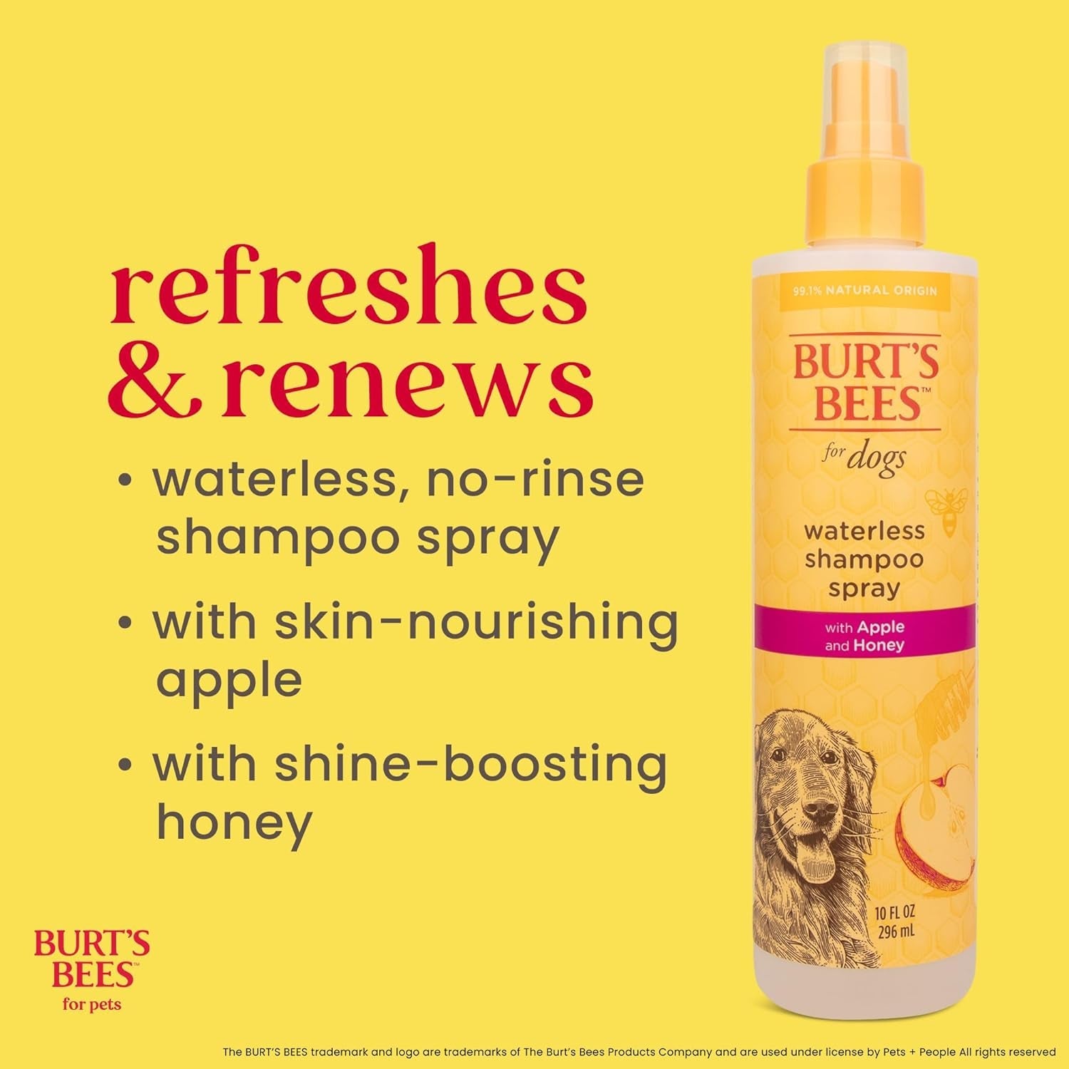burts-bees-for-pets-waterless-shampoo-spray-with-apple-honey-10-fl-oz-no-rinse-waterless-formula-ph-balanced-ideal-for-quick-touch-ups-between-full-baths-no-sulfates-parabens-or-phthalates