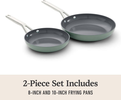 Calphalon® Ceramic Nonstick 8" and 10" Frying Pan Set, Silver Ash5