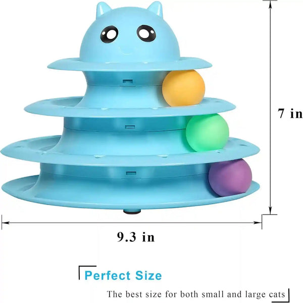 UPSKY Cat Toy Roller 3-Level Turntable Cat Toys Balls with Six Colorful Balls Interactive Kitten Fun Mental Physical Exercise Puzzle Kitten Toys2