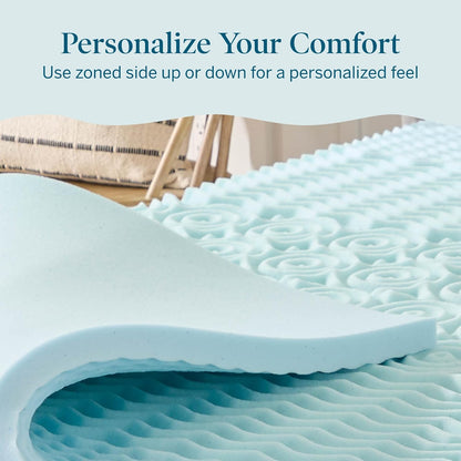 2 Inch Gel Memory Foam Mattress Topper, Twin XL Size – 5 Zones – Cooling Gel Infusion – Certipur Certified Foam5