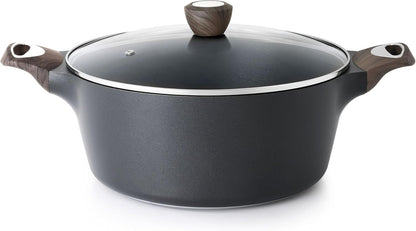 Nonstick Stock Pot with Lid, 2.6/4.5/6.6/8.5/11 QT Soup Pot Casserole Pot, Healthy Pasta Pot, Large Deep Cooking Pot, Big Sauce Pot Stew Pot, Induction Compatible, PFOA PFOS APEO Free, Black1
