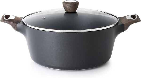 Nonstick Stock Pot with Lid, 2.6/4.5/6.6/8.5/11 QT Soup Pot Casserole Pot, Healthy Pasta Pot, Large Deep Cooking Pot, Big Sauce Pot Stew Pot, Induction Compatible, PFOA PFOS APEO Free, Black1