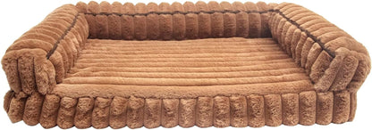 Waterproof Orthopedic Dog Bed for Medium Dogs Brown | Non-Slip Egg-Crate Memory Foam Dog Couch Pet Bed with Sides Removable Washable Cover for Crate8