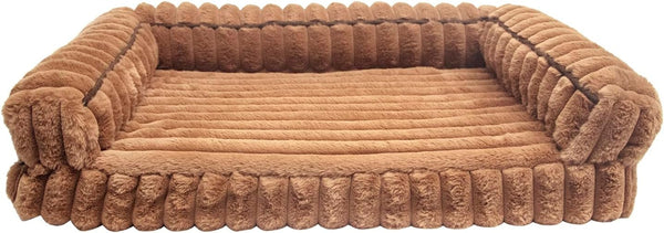 Waterproof Orthopedic Dog Bed for Medium Dogs Brown | Non-Slip Egg-Crate Memory Foam Dog Couch Pet Bed with Sides Removable Washable Cover for Crate8