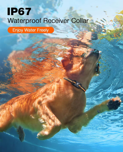 Bousnic Dog Shock Collar - 3300Ft Dog Training Collar with Remote for 5-120Lbs Small Medium Large Dogs Rechargeable Waterproof E Collar with Beep (1-8), Vibration(1-16), Safe Shock(1-99) (Orange)5